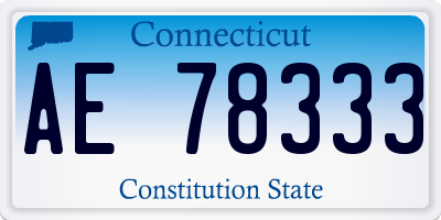 CT license plate AE78333