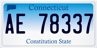 CT license plate AE78337