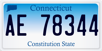 CT license plate AE78344