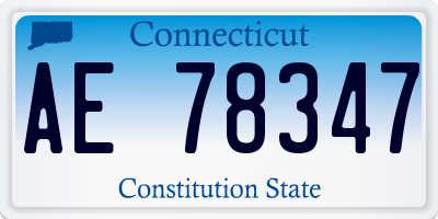 CT license plate AE78347