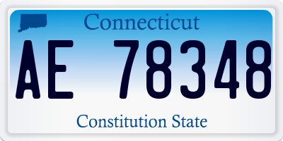 CT license plate AE78348