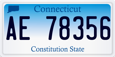 CT license plate AE78356