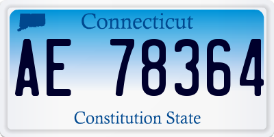 CT license plate AE78364