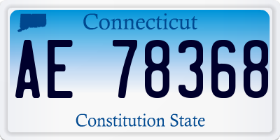 CT license plate AE78368