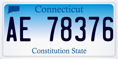 CT license plate AE78376