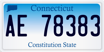 CT license plate AE78383