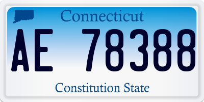 CT license plate AE78388