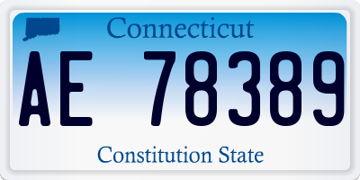 CT license plate AE78389