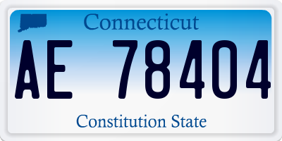 CT license plate AE78404