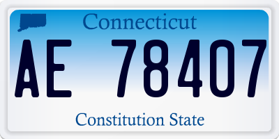 CT license plate AE78407