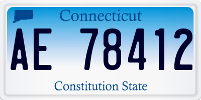 CT license plate AE78412