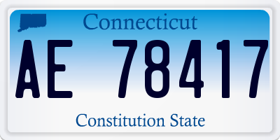 CT license plate AE78417