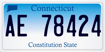 CT license plate AE78424