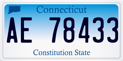 CT license plate AE78433