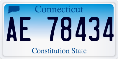 CT license plate AE78434