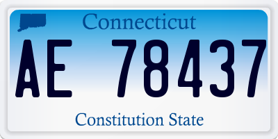 CT license plate AE78437