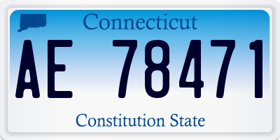 CT license plate AE78471