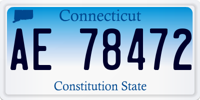 CT license plate AE78472