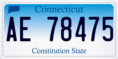 CT license plate AE78475