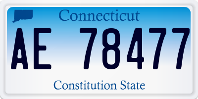 CT license plate AE78477