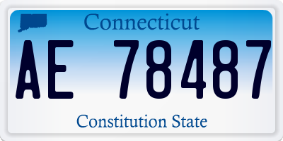 CT license plate AE78487