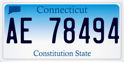 CT license plate AE78494