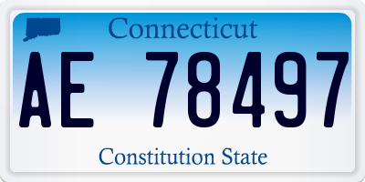 CT license plate AE78497