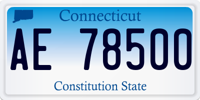 CT license plate AE78500
