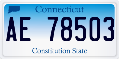 CT license plate AE78503