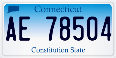 CT license plate AE78504