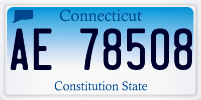 CT license plate AE78508