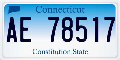 CT license plate AE78517