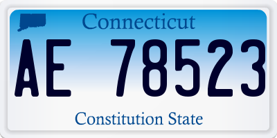 CT license plate AE78523