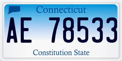 CT license plate AE78533