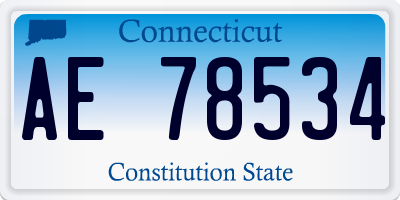 CT license plate AE78534