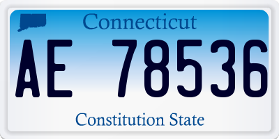 CT license plate AE78536