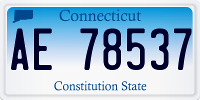CT license plate AE78537