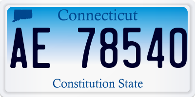 CT license plate AE78540