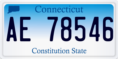 CT license plate AE78546