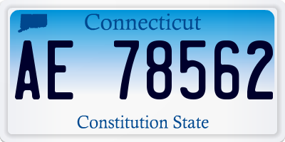 CT license plate AE78562