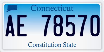 CT license plate AE78570