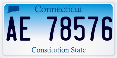 CT license plate AE78576