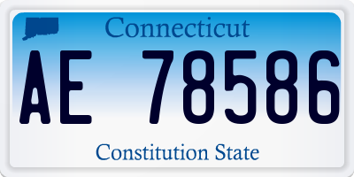 CT license plate AE78586