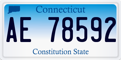 CT license plate AE78592