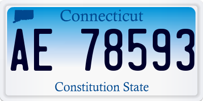 CT license plate AE78593
