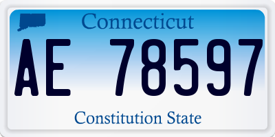 CT license plate AE78597