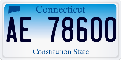 CT license plate AE78600