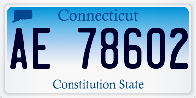 CT license plate AE78602