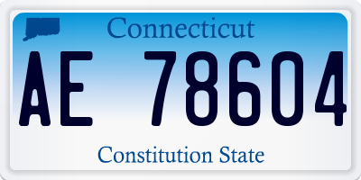 CT license plate AE78604