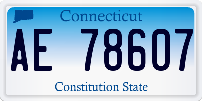 CT license plate AE78607